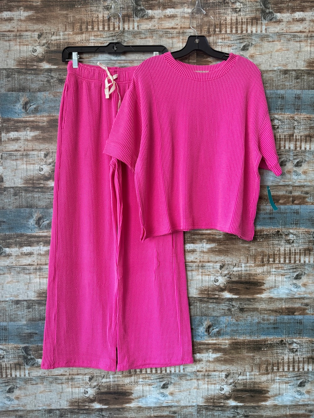 Zenana ribbed sets- hot pink